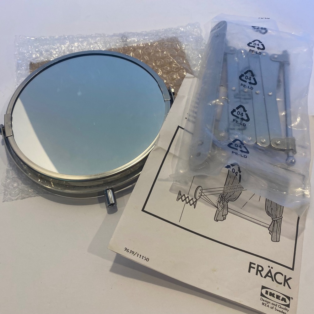 IKEA FRÄCK Mirror Silver Like New‎ Wall Mount Accordion Stainless Steel